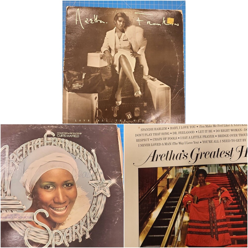 Lot of 3 Aretha Franklin Vinyl Records LP Soul Greatest Hits Sparkle